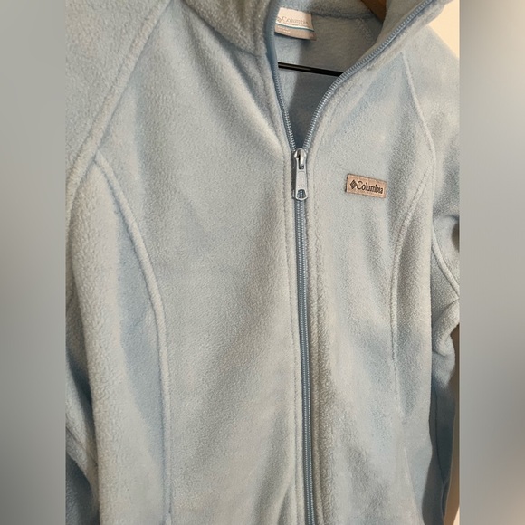 Columbia Full Zip Fleece Light Blue Women’s Size Medium Soft EUC - Picture 3 of 7